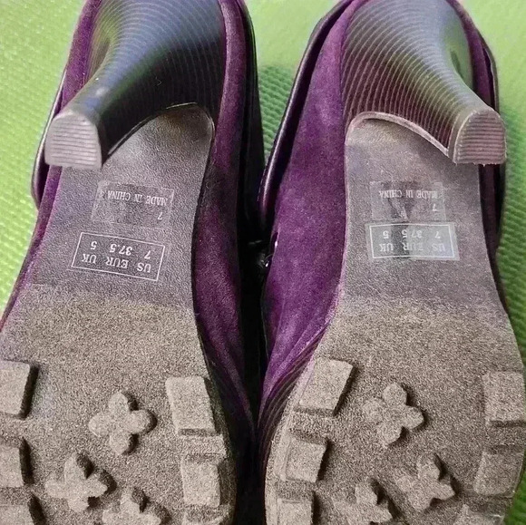 Just Fab women's purple suede heel ankle Booties size 7 US NWOT - Picture 8 of 15